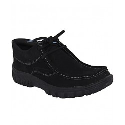 Black Front Stitched Casual Shoes